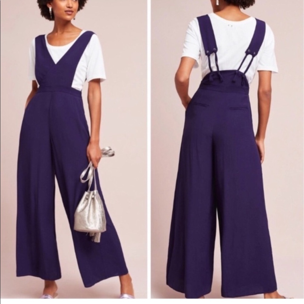 Mauve Wide-Leg Apron Jumpsuit - Purple